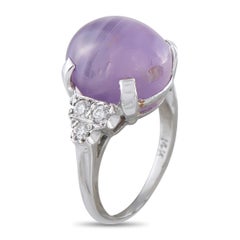 14K White Gold 0.20ct Diamond and Lavender Sapphire Cocktail Ring MF32-062526