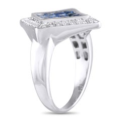 14K White Gold 0.20ct Diamond and Sapphire Ring MF20-120324