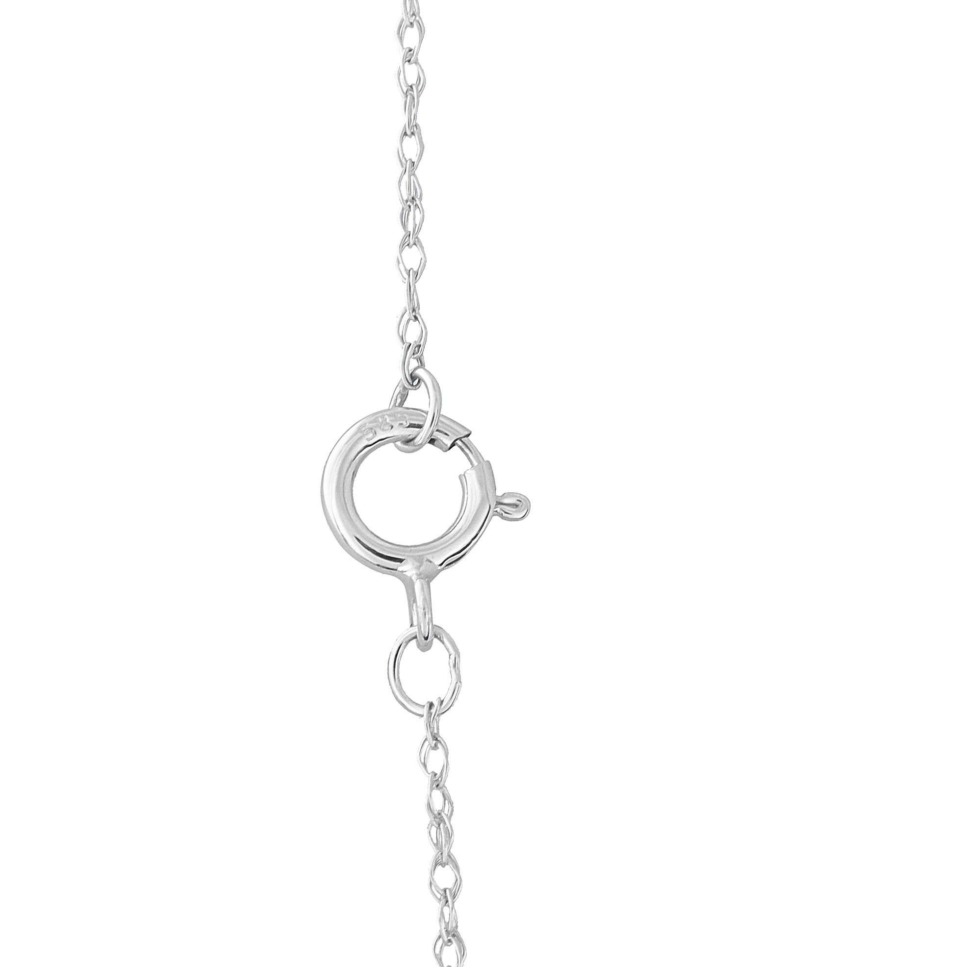 14K White Gold 0.20ct Diamond Flower Pendant Necklace PN16289-W Corte redondo en venta