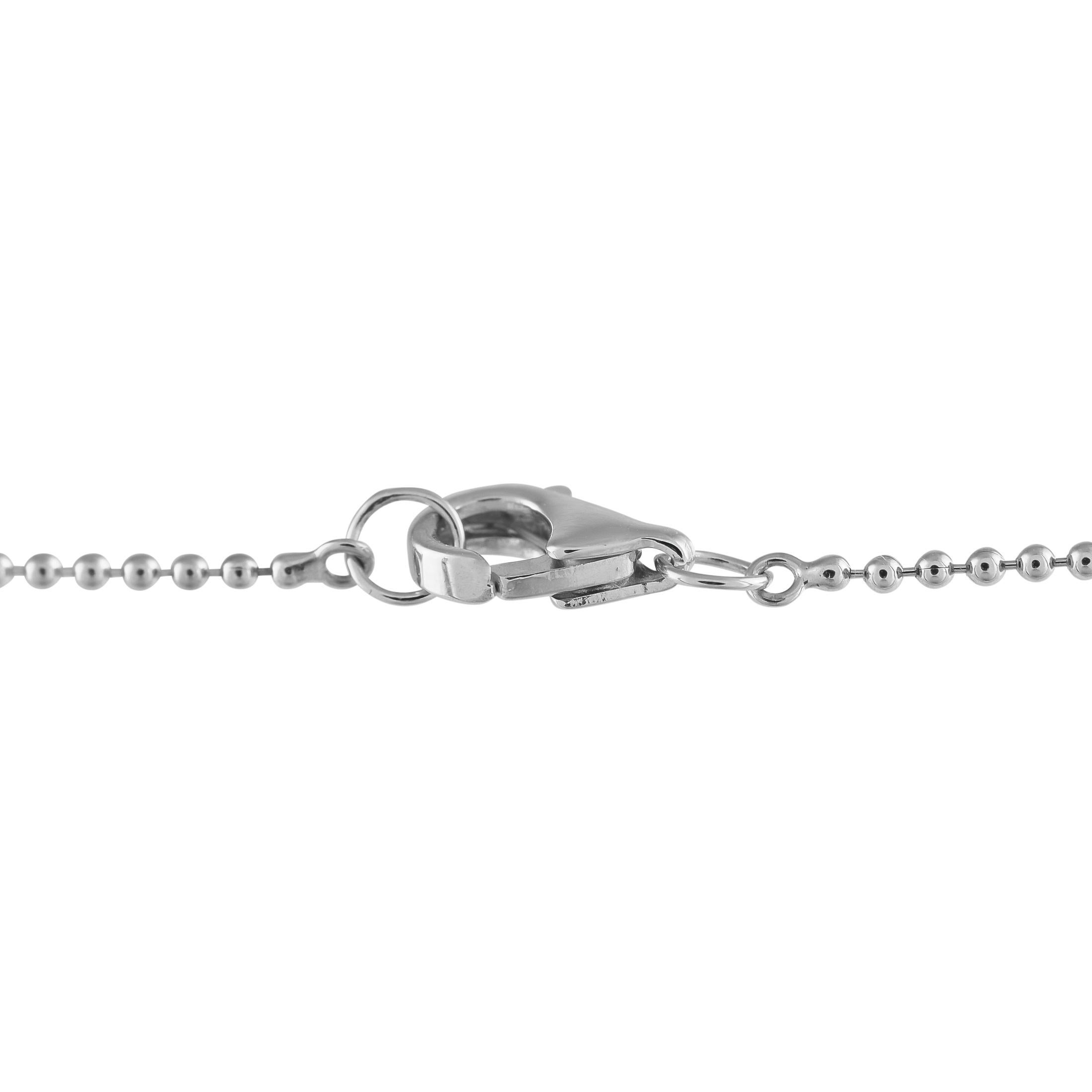 Round Cut 14K White Gold 0.20ct Diamond Heart Necklace For Sale