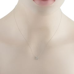14K Weißgold 0,20ct Diamant-Anhänger Halskette PN16290-W