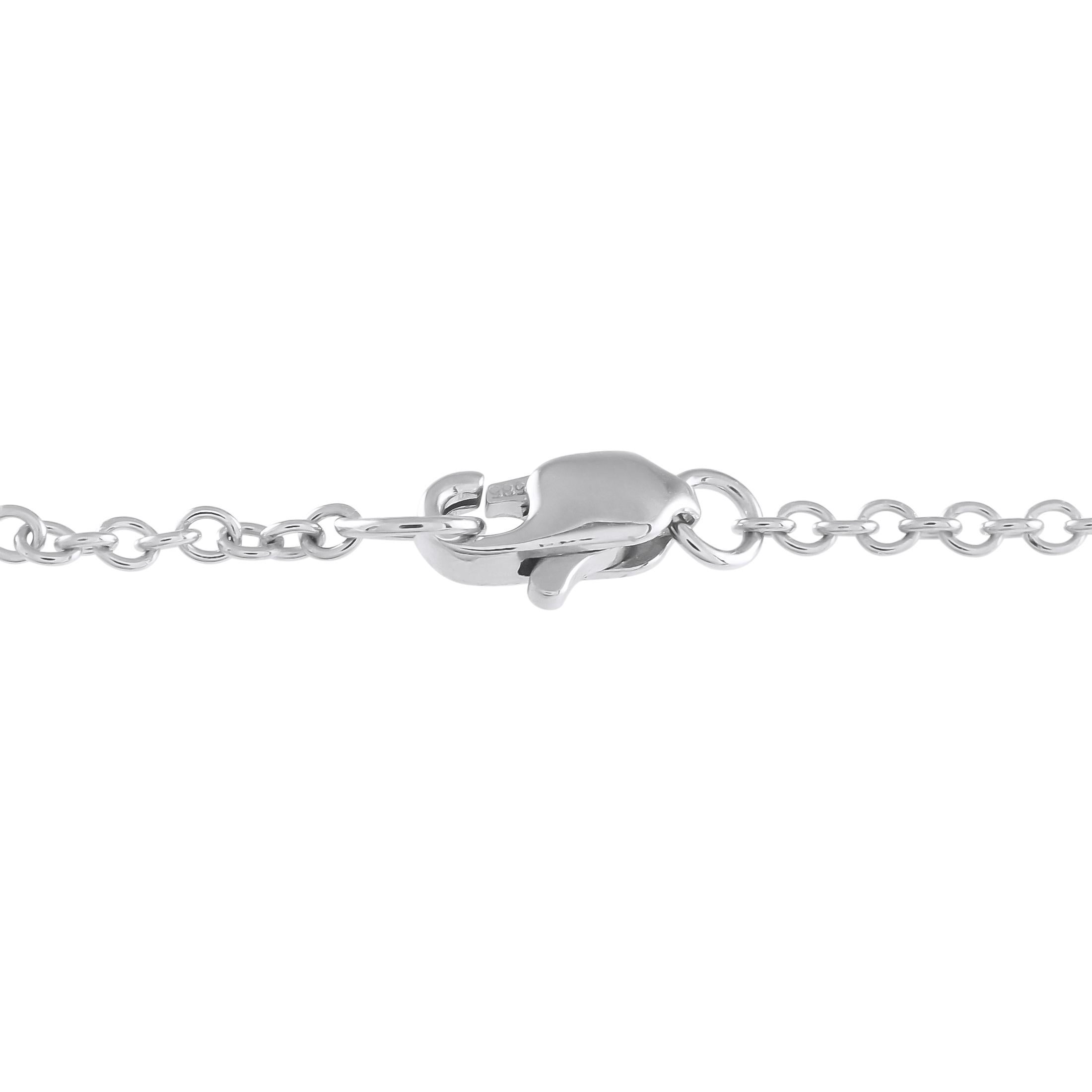Taille ronde Bracelet en or blanc 14 carats avec diamants 0,22 carat en vente