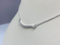 14 Karat White Gold 0.25 Carat Diamond Wavy Bar Pendant