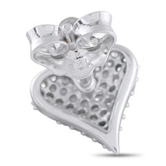 Orecchini a cuore in oro bianco 14K con diamante da 0,25 carati
