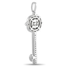 14K White Gold 0.25ct Diamond Key Pendant