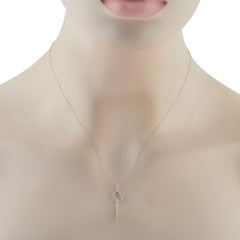 Collana geometrica minimalista in oro bianco 14K con diamante da 0,25 carati PN16229-W