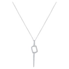 14K White Gold 0.25ct Diamond Minimalist Geometric Necklace PN16229-W