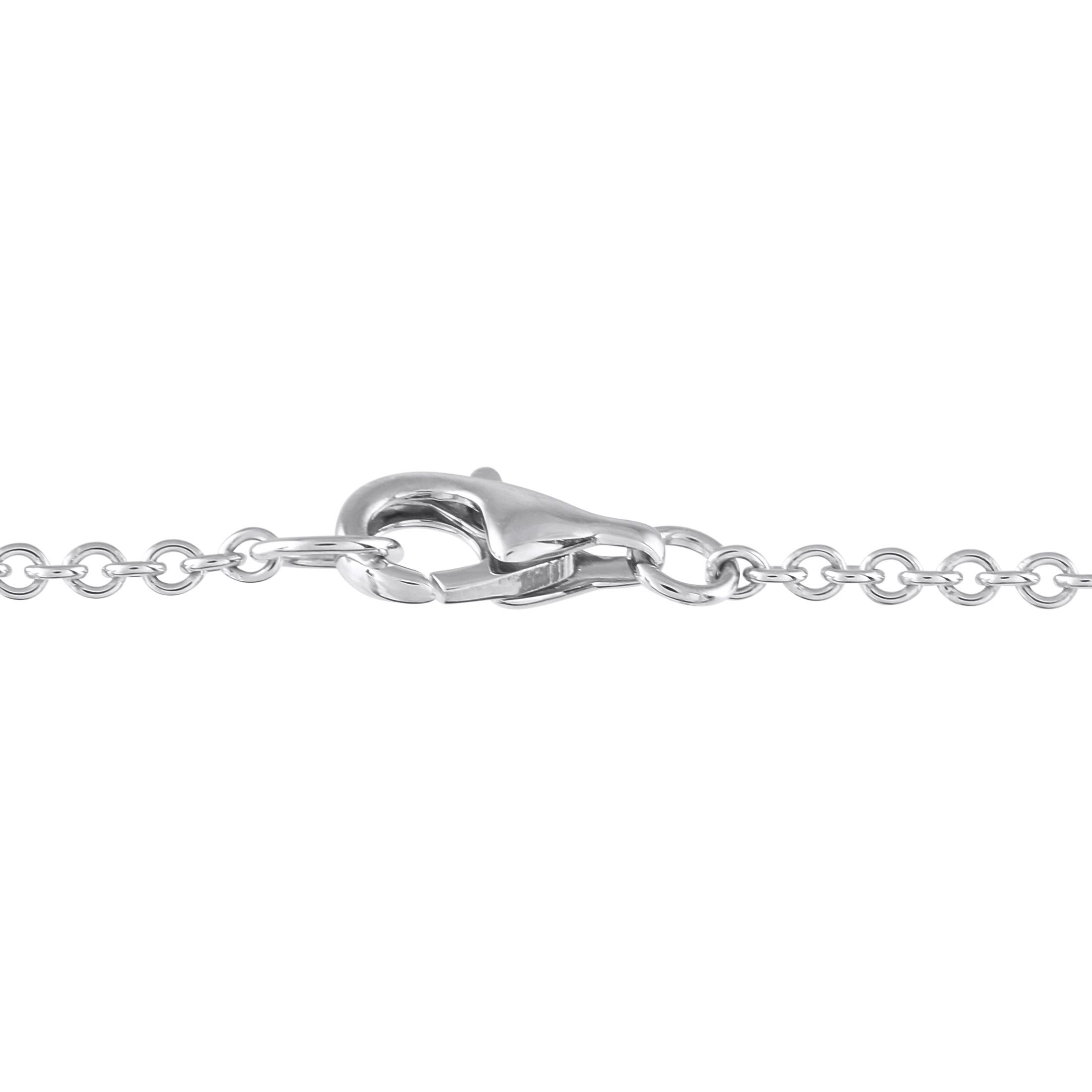 Round Cut 14K White Gold 0.25ct Diamond Necklace For Sale