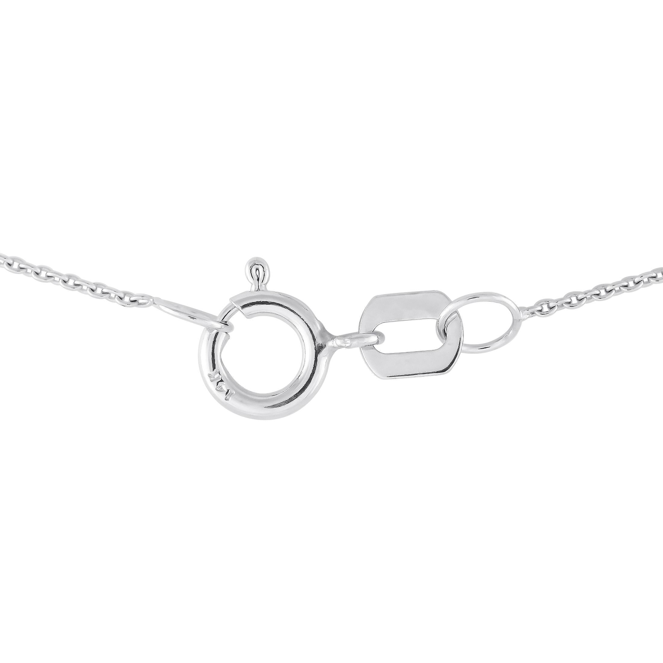 Round Cut 14K White Gold 0.25ct Diamond Necklace For Sale