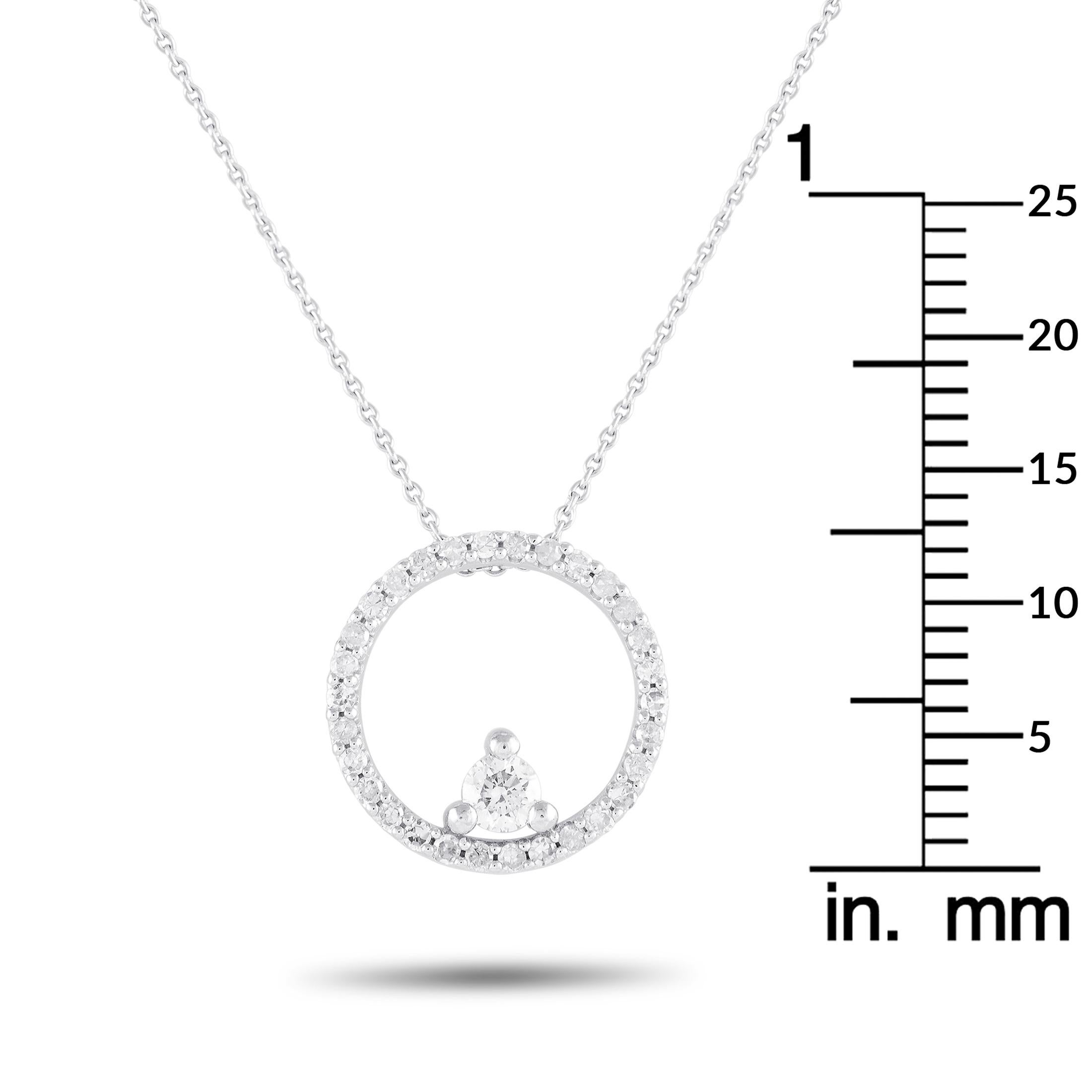 14K White Gold 0.25ct Diamond Necklace In New Condition For Sale In Southampton, PA
