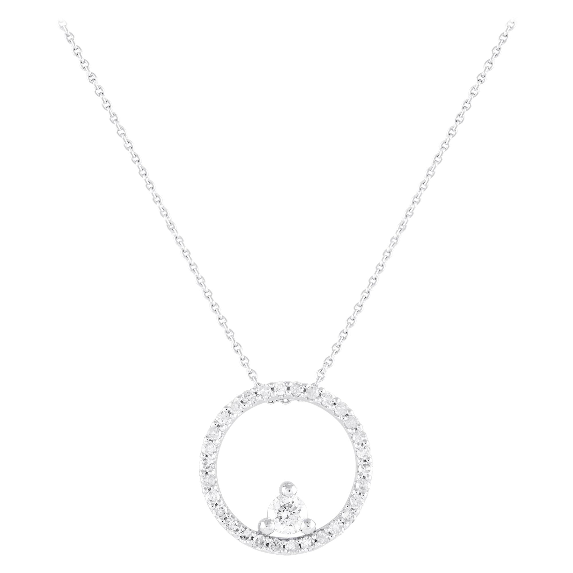 Collana con diamanti in oro bianco 14K da 0,25 carati