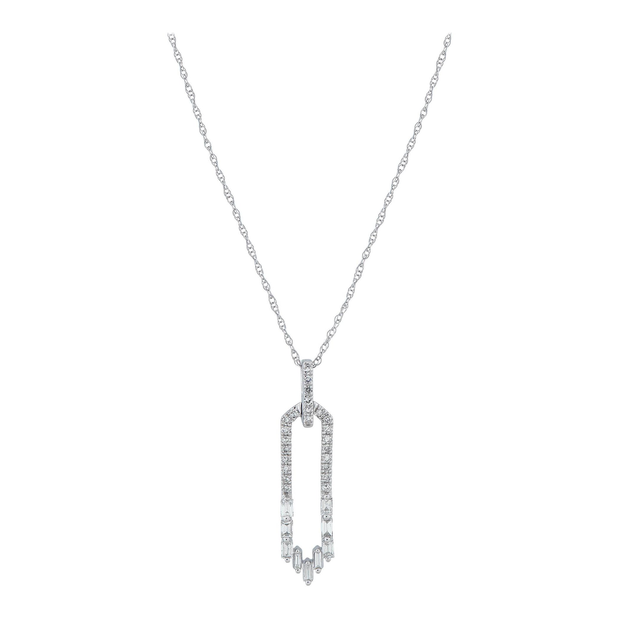 14K White Gold 0.25ct Diamond Necklace PN16750