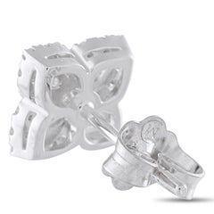 Orecchini a perno a forma di quadrifoglio in oro bianco 14K con diamante da 0,25 carati ER29884-W