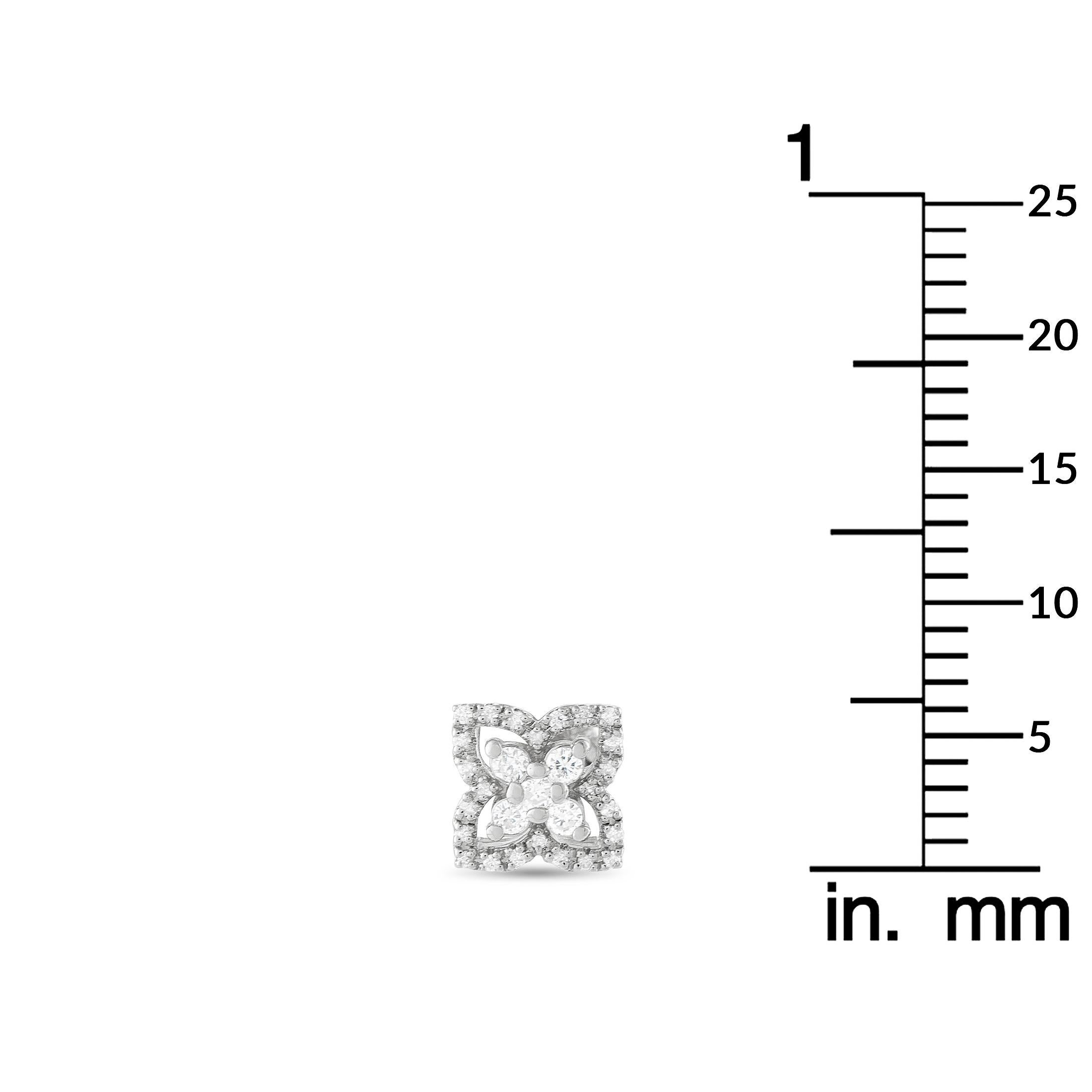 14K White Gold 0.25ct Diamond Quatrefoil Stud Earrings ER29884-W In New Condition For Sale In Southampton, PA