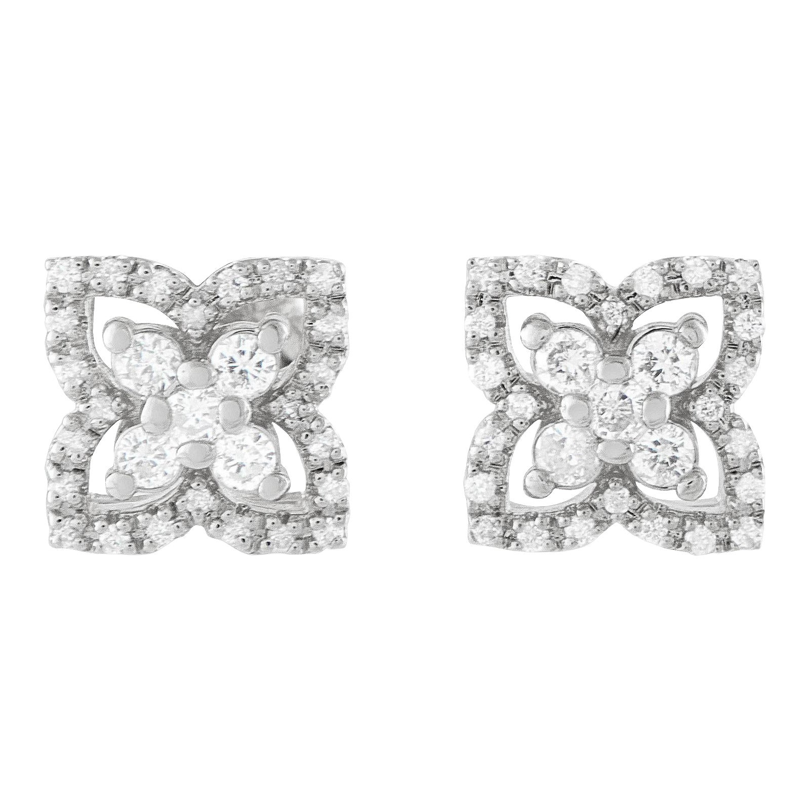 14K White Gold 0.25ct Diamond Quatrefoil Stud Earrings ER29884-W