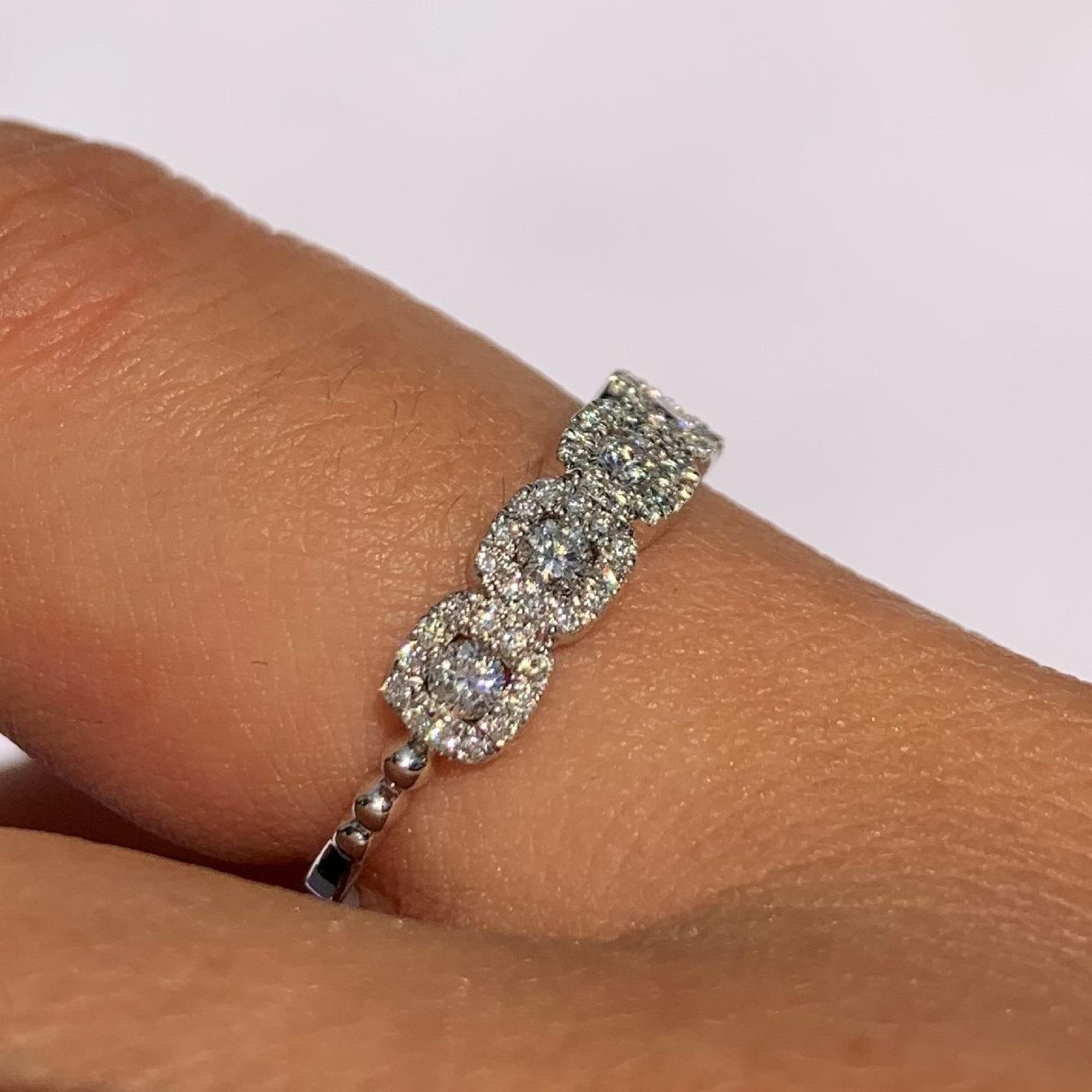 Contemporary 14K White Gold 0.25ct Diamond Ring for Her For Sale