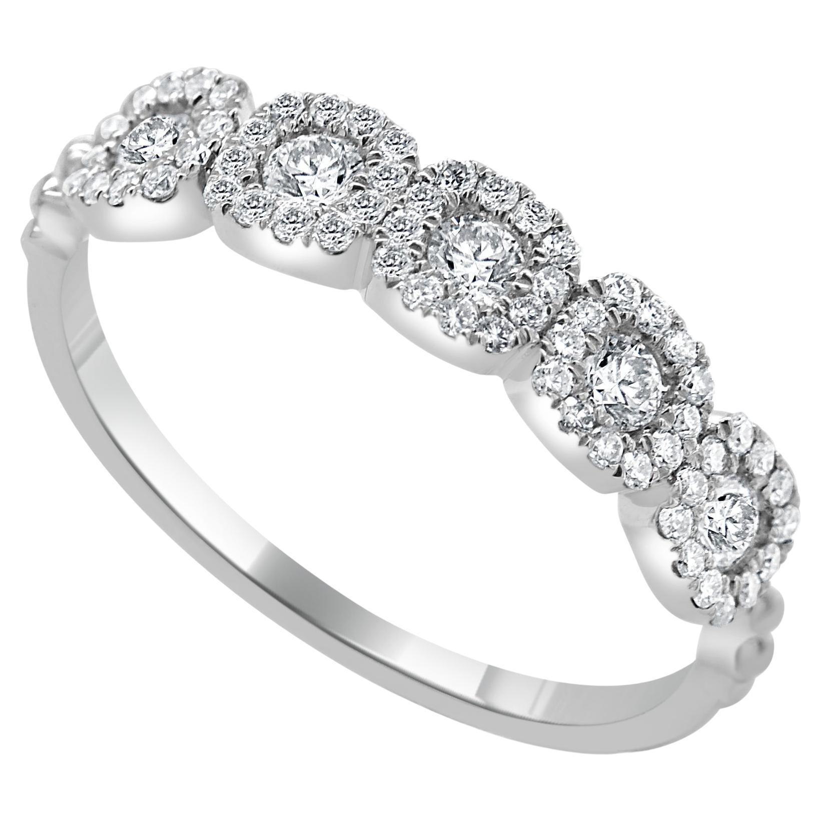 Anillo de oro blanco de 14 quilates con diamantes de 0,25 ct para ella