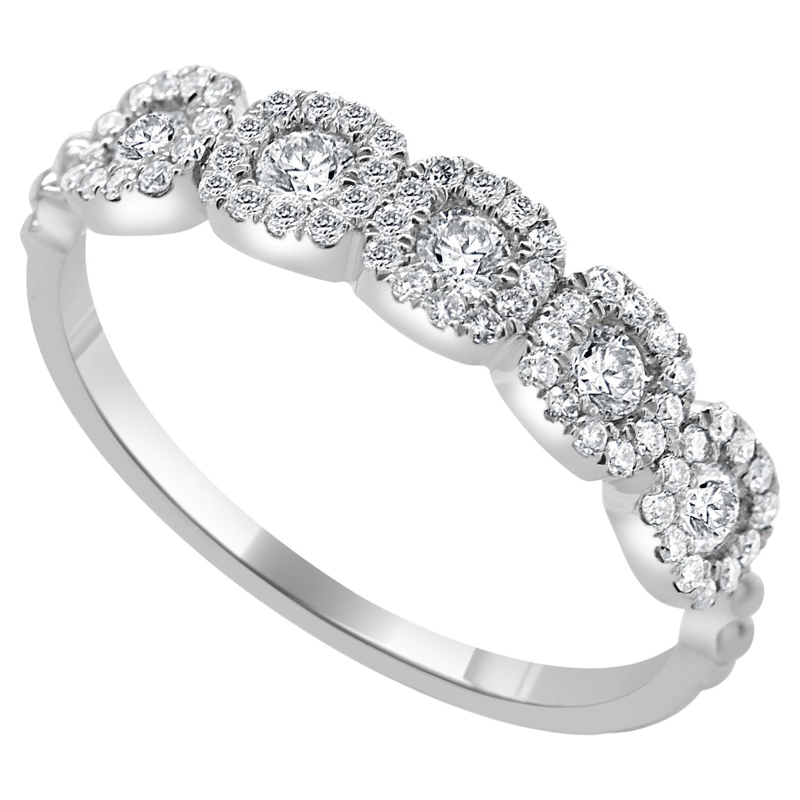 Bague en or blanc 14 carats avec diamants de 0,25 carat pour elle