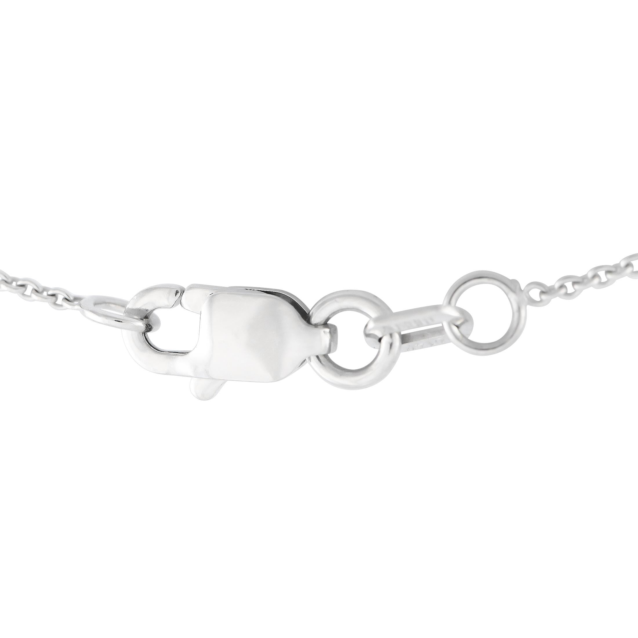 Round Cut 14K White Gold 0.25ct Diamond Station Necklace