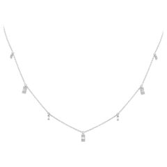 14K Weißgold Station Halskette mit 0,25 Karat Diamanten