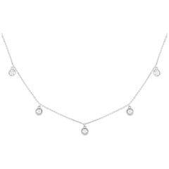 14K White Gold 0.25ct Diamond Station Necklace