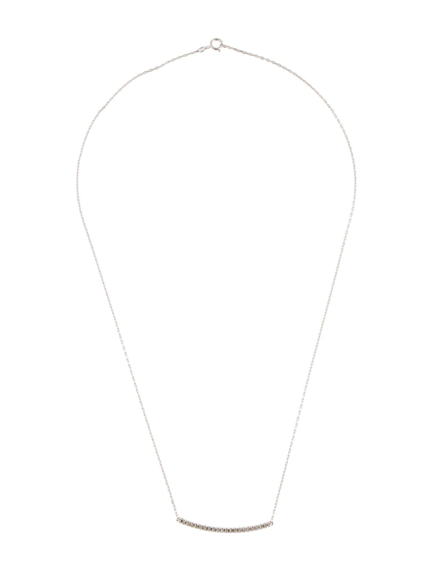 Contemporary 14k White Gold 0.26 Carat Diamond Bar Necklace For Sale