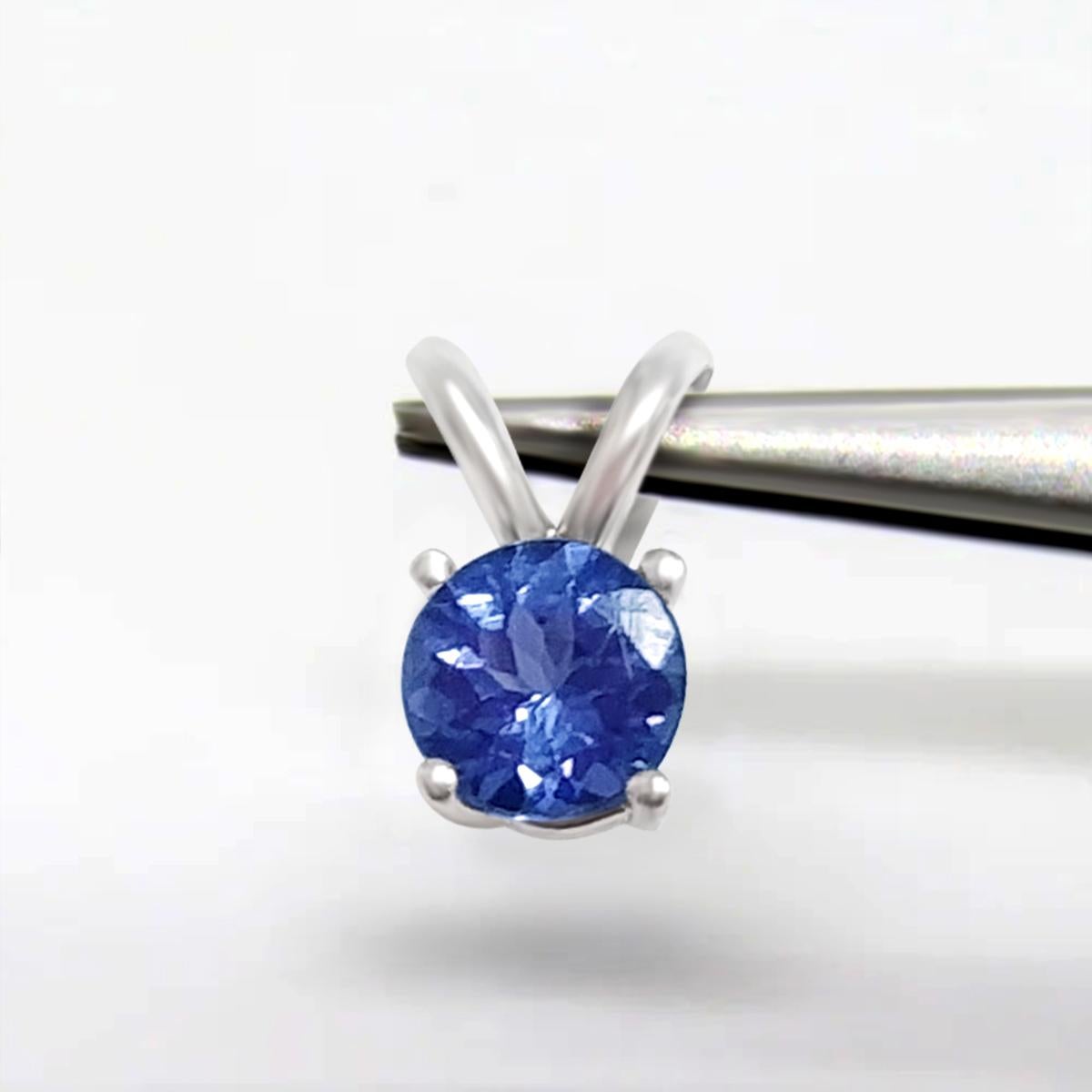 Modern 14K White Gold 0.29cts Tanzanite Pendant, Style# P4RD100 Std./1 For Sale