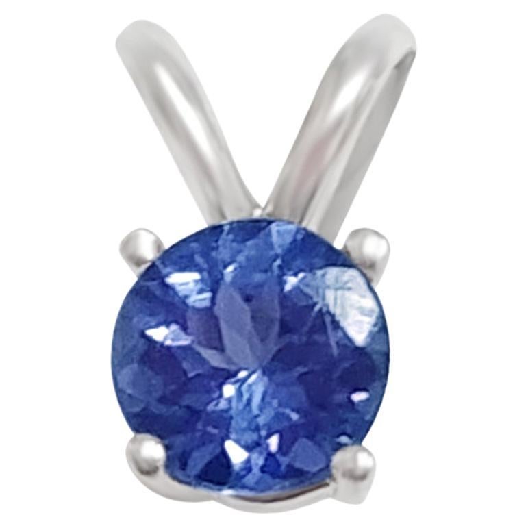 14K White Gold 0.29cts Tanzanite Pendant, Style# P4RD100 Std./1 For Sale
