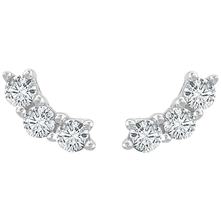 14 Karat White Gold 0.30 Carat Diamond Earrings For Sale