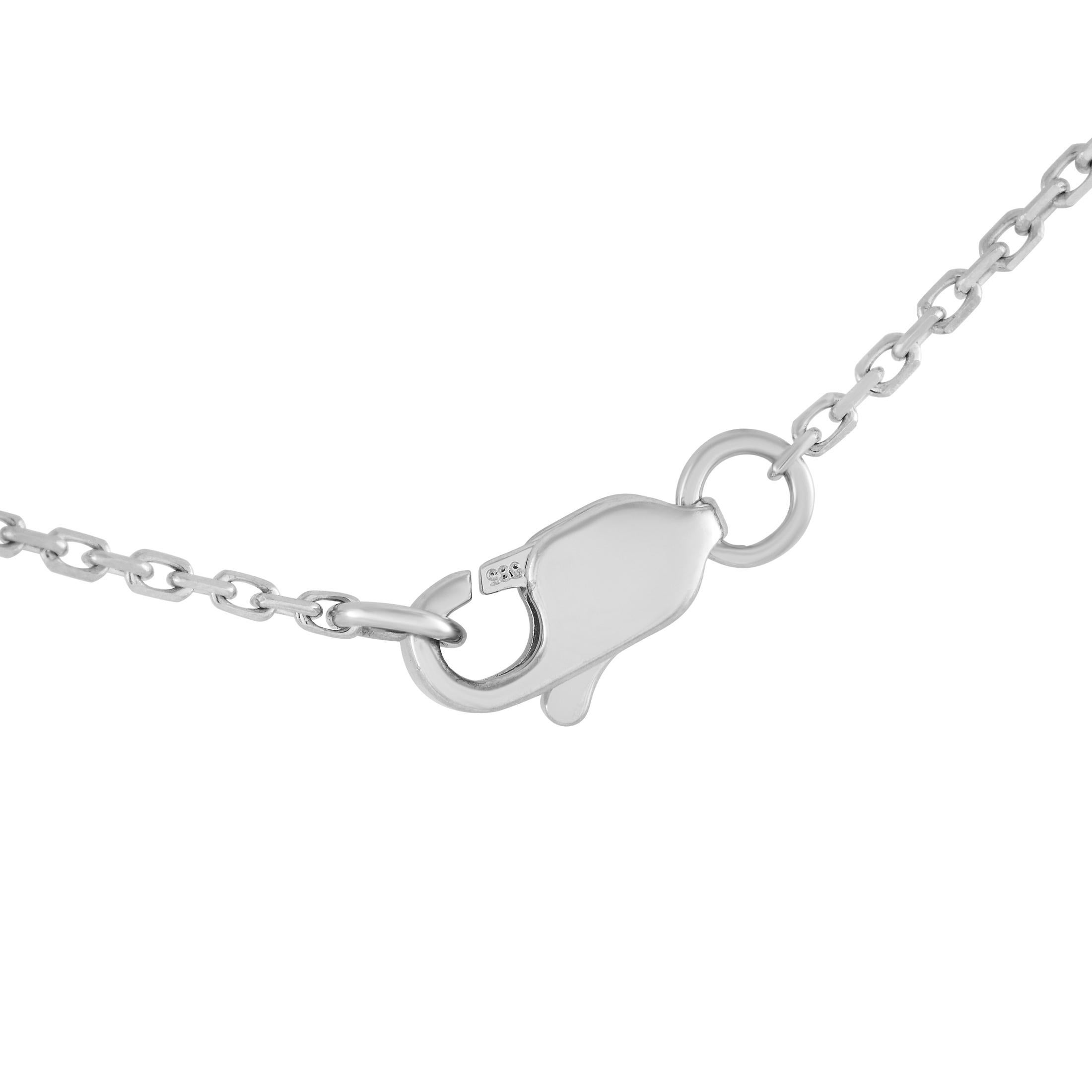 Round Cut 14K White Gold 0.30ct Diamond Pendant Necklace