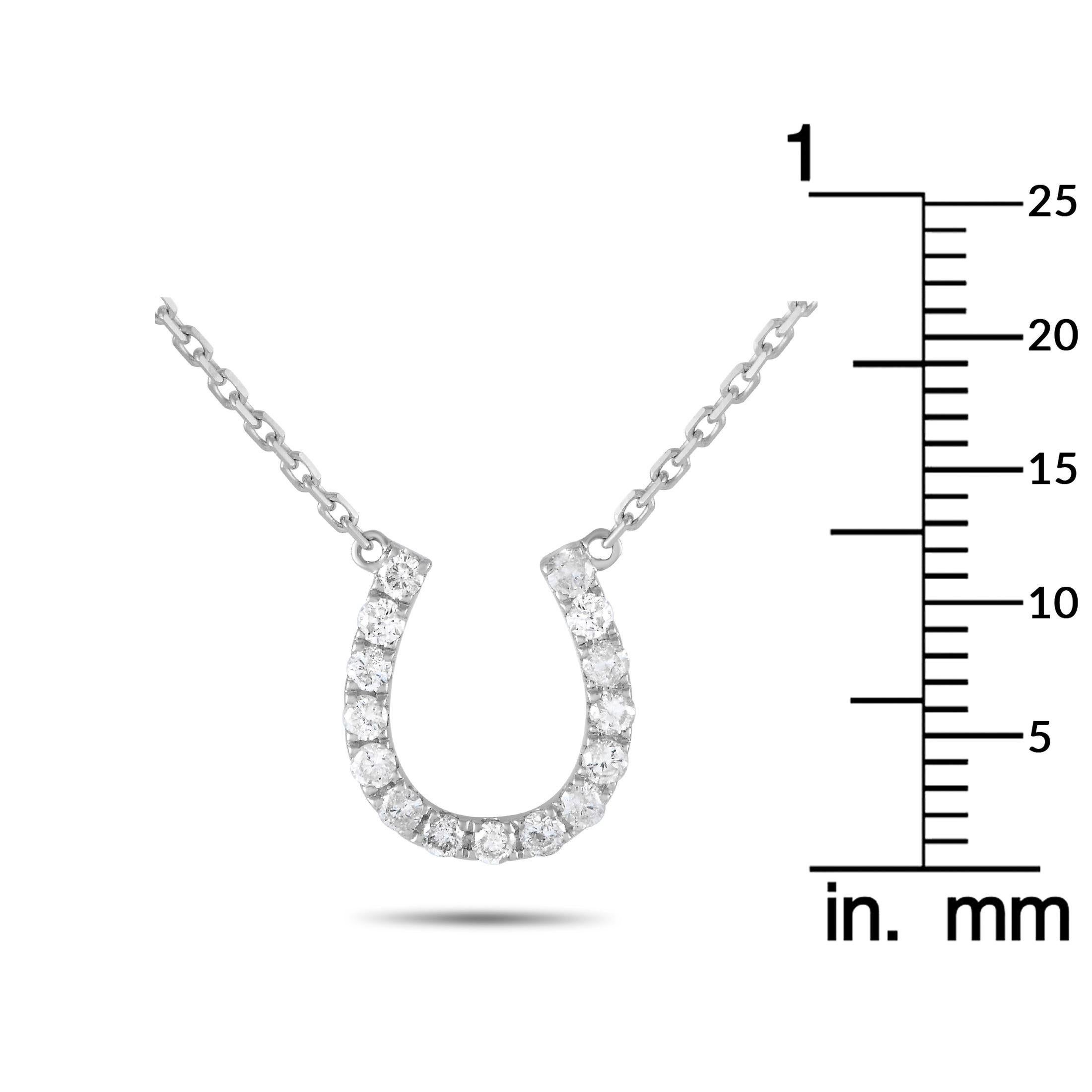 14K White Gold 0.30ct Diamond Pendant Necklace In New Condition In Southampton, PA