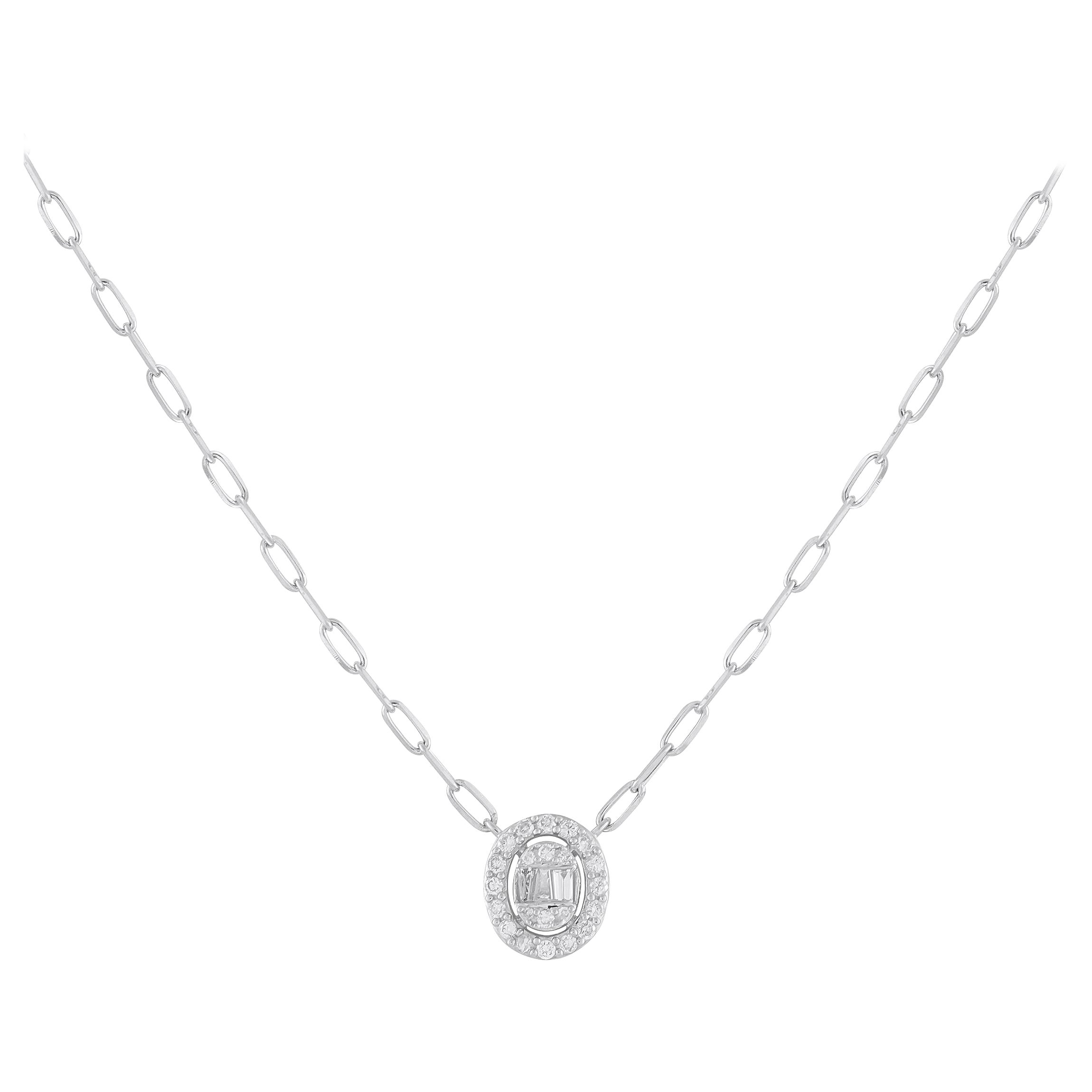 14K White Gold 0.30ct Diamond Pendant Necklace PN16736-W