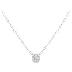 14K White Gold 0.30ct Diamond Pendant Necklace PN16736-W