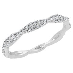 14K White Gold 0.30ct Diamond Twist Band for Her