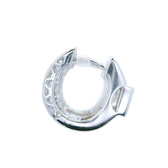 14k White Gold 0.30ctw Diamond Dual Brushed Polished Finish Huggie Hoop Earrings