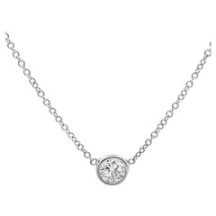 14K White Gold 0.33 Carat Diamond Dot Necklace