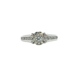 14k White Gold 0.33ct Natural Round Diamond Engagement Ring