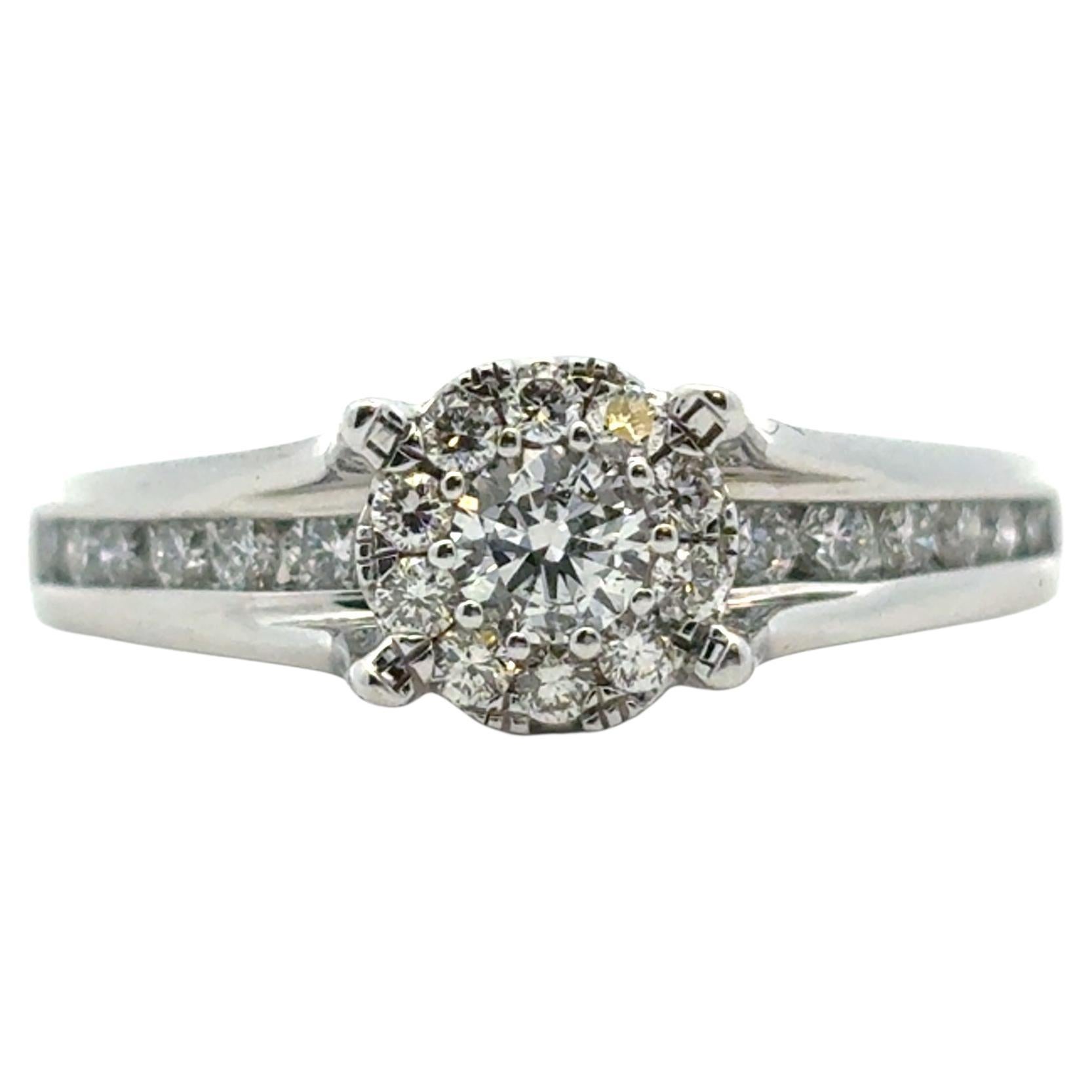 14k White Gold 0.33ct Natural Round Diamond Engagement Ring