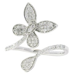 14k White Gold 0.33ctw Round Brilliant Diamonds in a Butterfly Ring