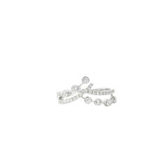 14k White Gold 0.34ctw Round Brilliant diamonds in a V-Shaped Ring Band
