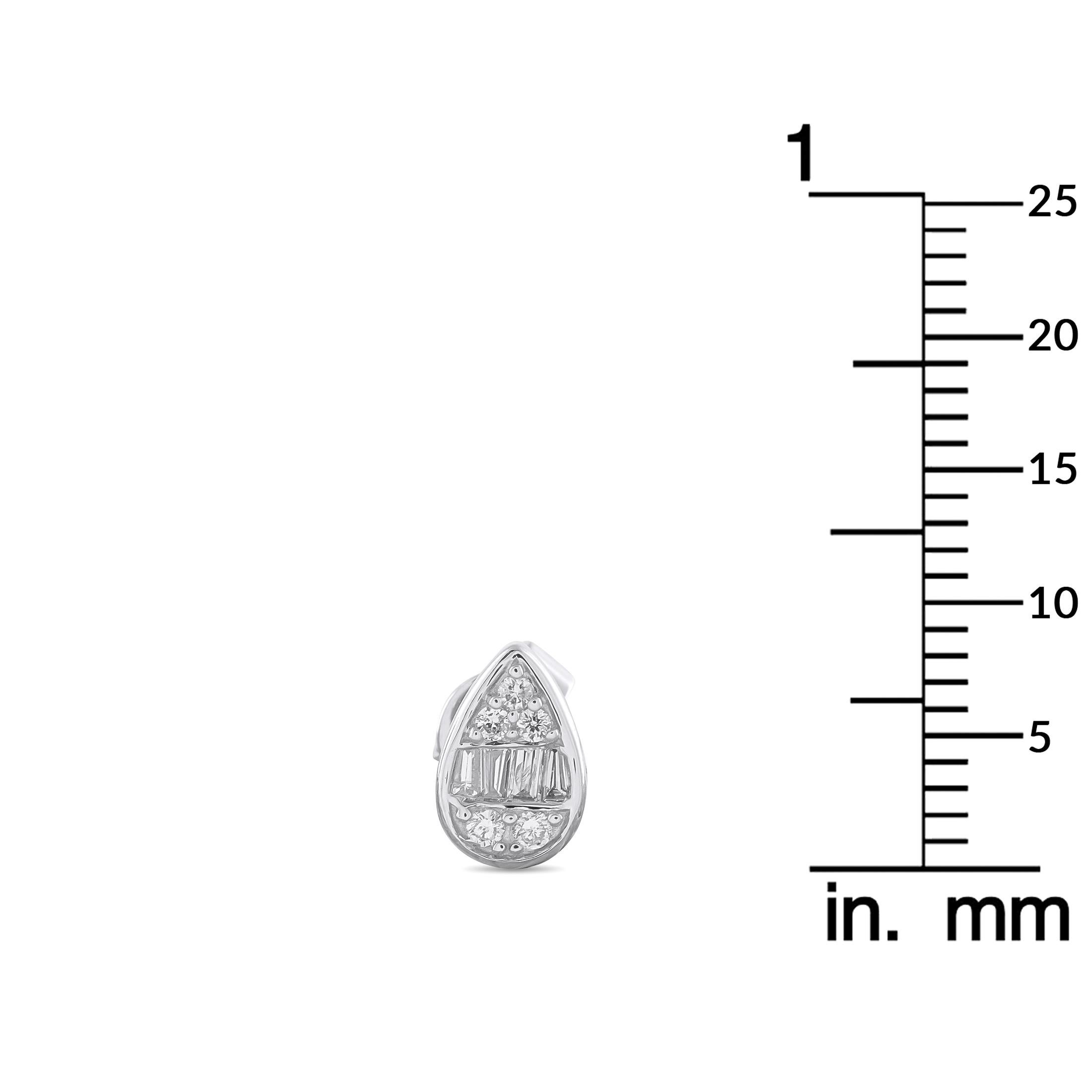 14K White Gold 0.35ct Diamond Cluster Pear Stud Earrings ER305260-W In New Condition For Sale In Southampton, PA