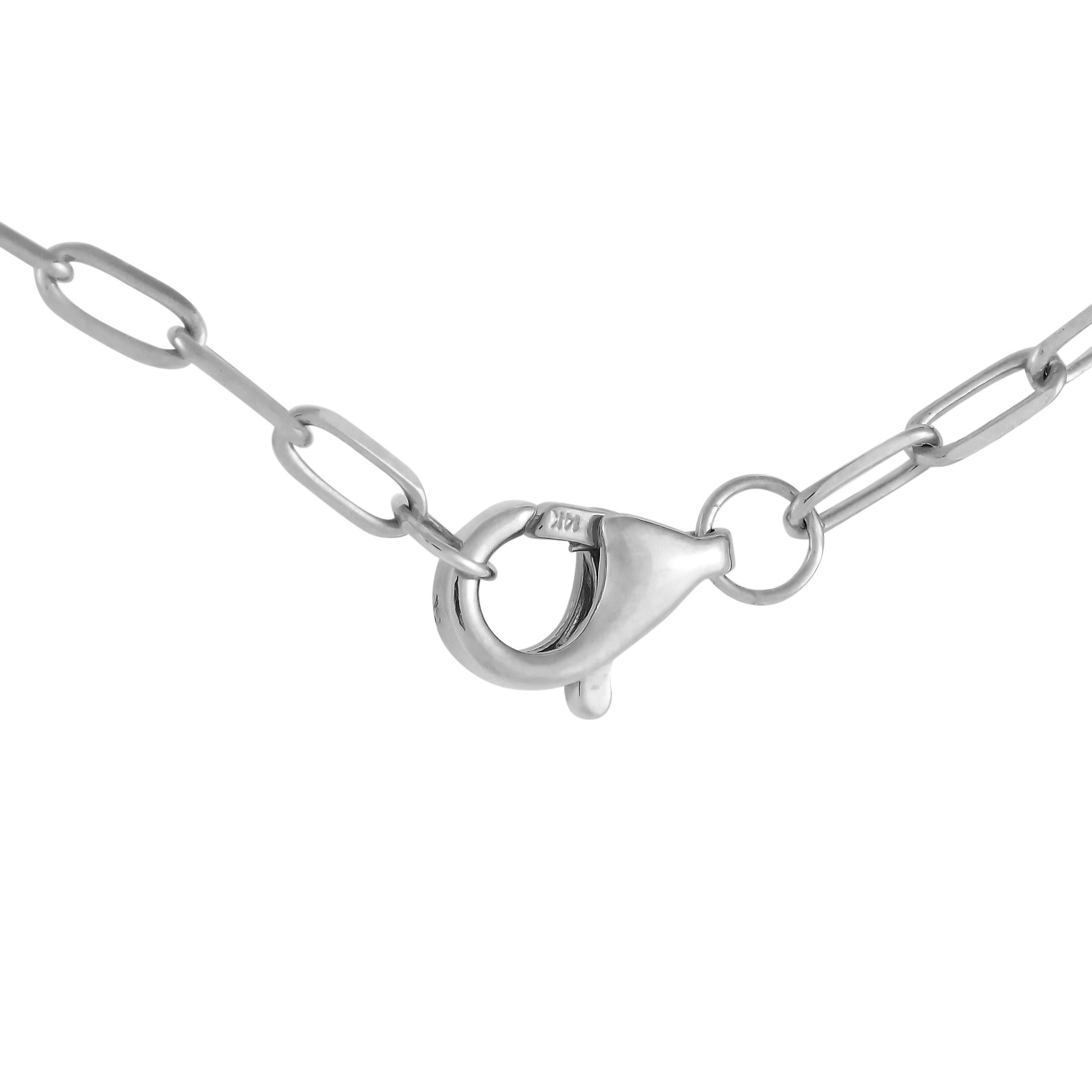 Round Cut 14K White Gold 0.35ct Diamond Link Necklace PN15565-W