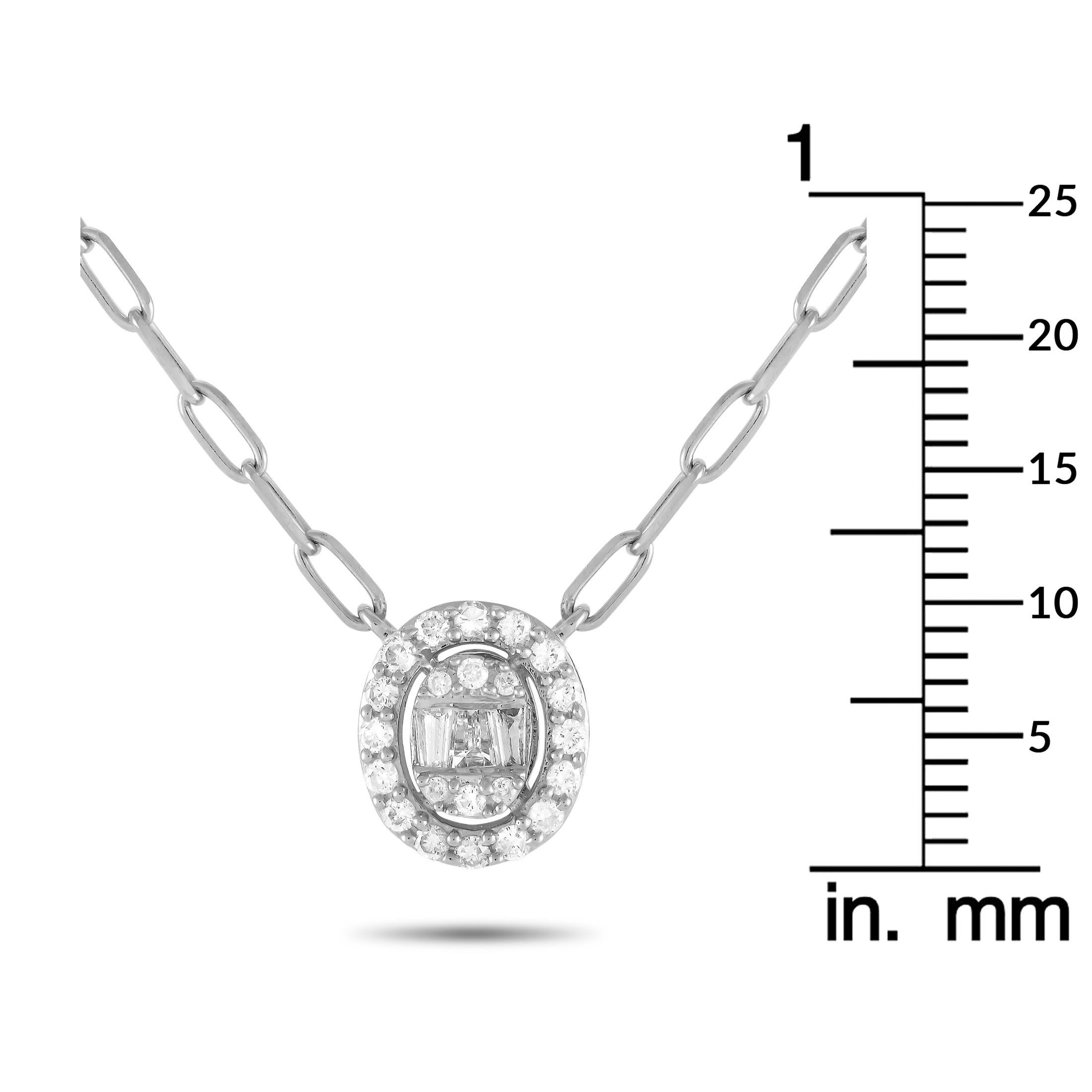 14K White Gold 0.35ct Diamond Link Necklace PN15565-W In New Condition In Southampton, PA