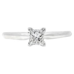 14k White Gold 0.36ct Princess Cut Diamond Solitaire Engagement Ring