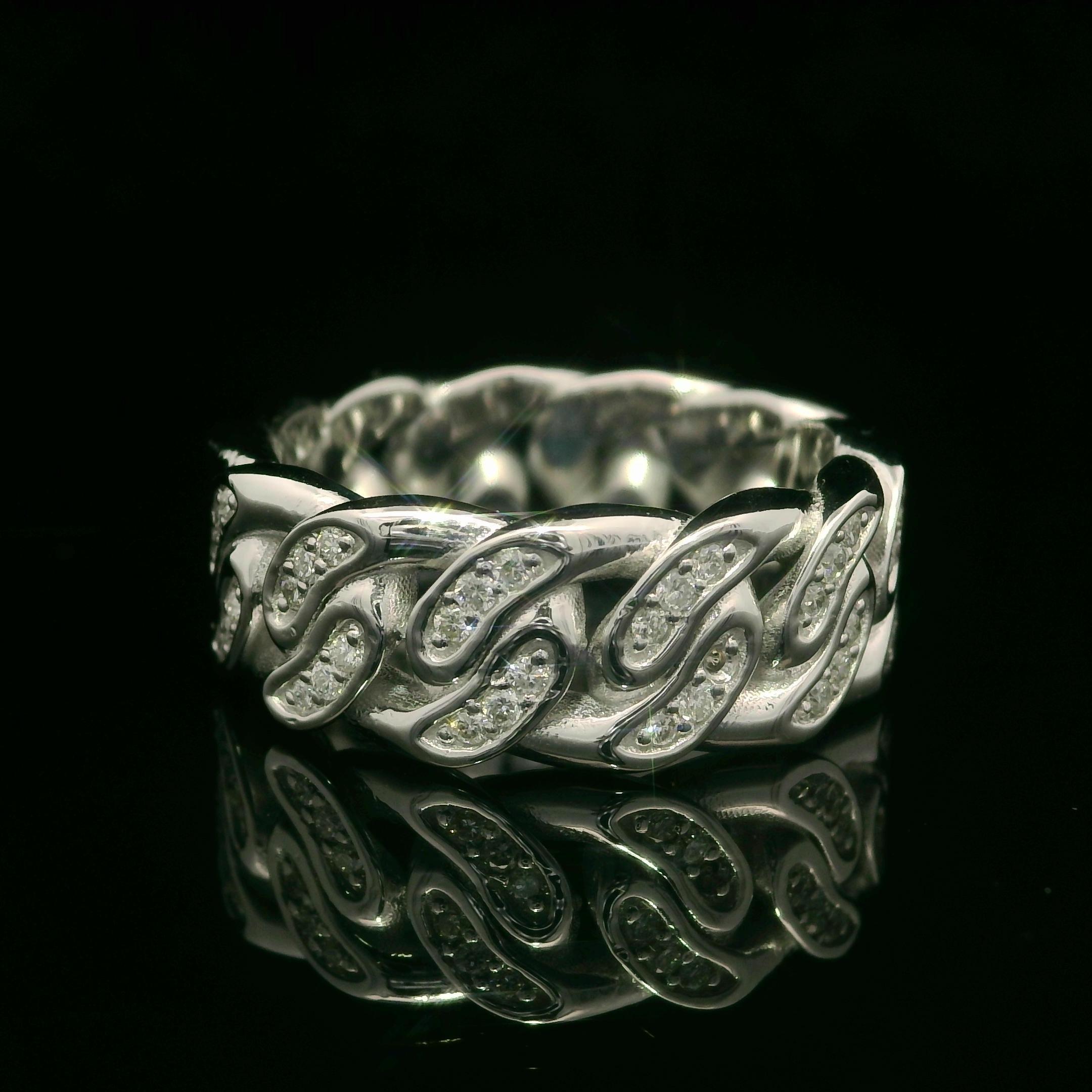 --Stone(s):
(72) Natural Genuine Diamonds - Round Brilliant Cut - Pave Set - G-I Color - VS2/SI1 Clarity - 0.36ctw (approx.)

Material: Solid 14k White Gold 
Weight: 8.58 Grams
Ring Size: 6.5 ( fitted on finger, we can NOT custom size this