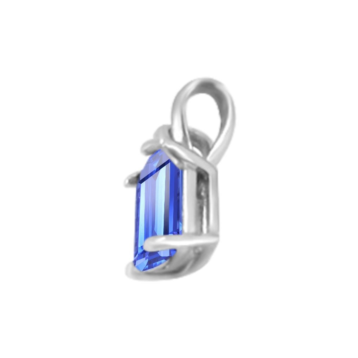 Elegant And Classy Tanzanite Pendant With A Very Pretty Bright Blue Color 5x3mm Tanzanite Gemstone.
The Emerald Cut Looks Very Simple Yet Beautiful , The Gemstone Is Set In 14k White Gold .
A Great Piece To Wear And Layer With Other.


Style#