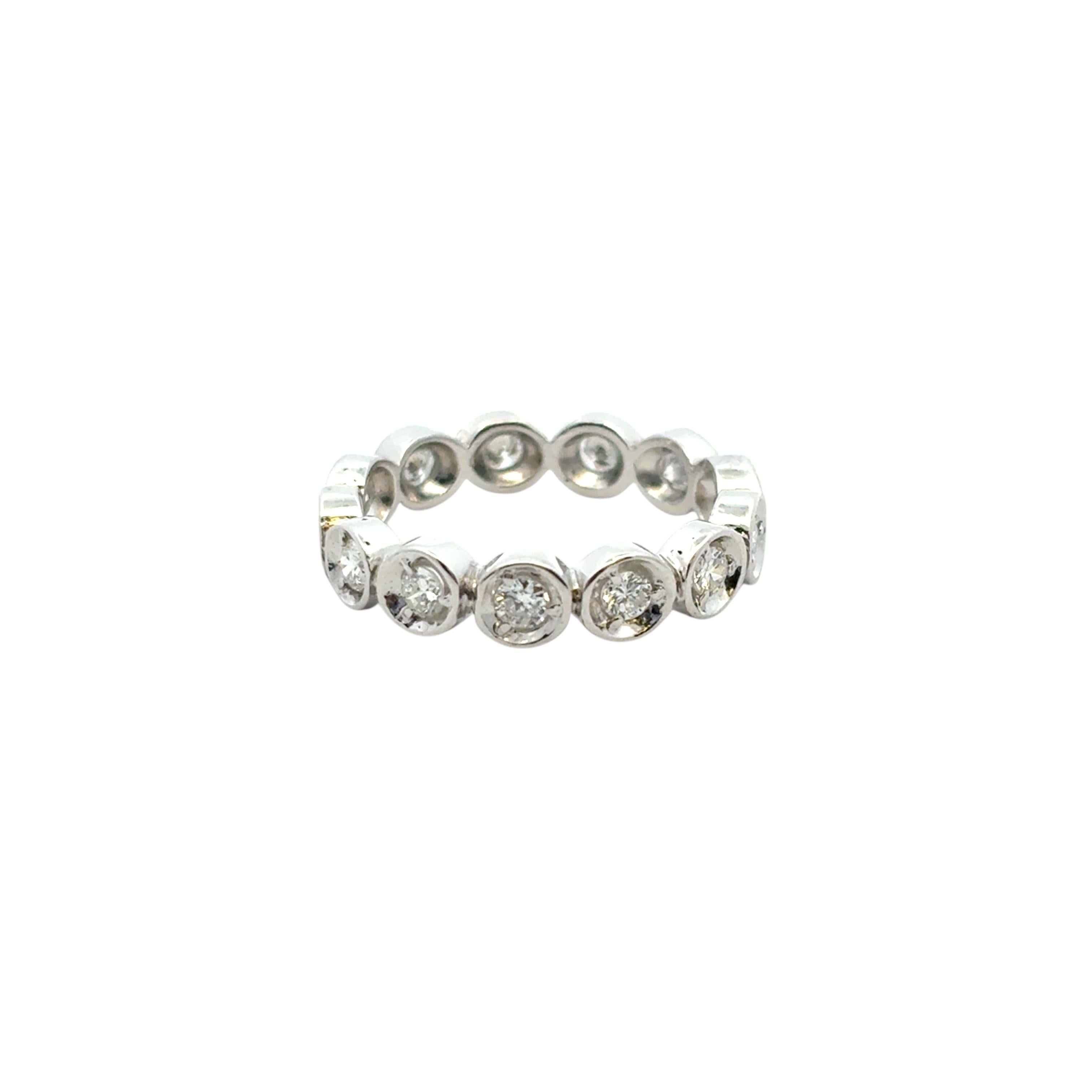 14k White Gold 0.39ctw Natural Round Diamond Eternity Ring For Sale 4