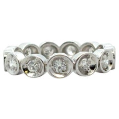 14k White Gold 0.39ctw Natural Round Diamond Eternity Ring
