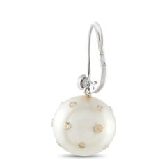 14K White Gold 0.40ct Diamond and Pearl Earrings MF08-012926