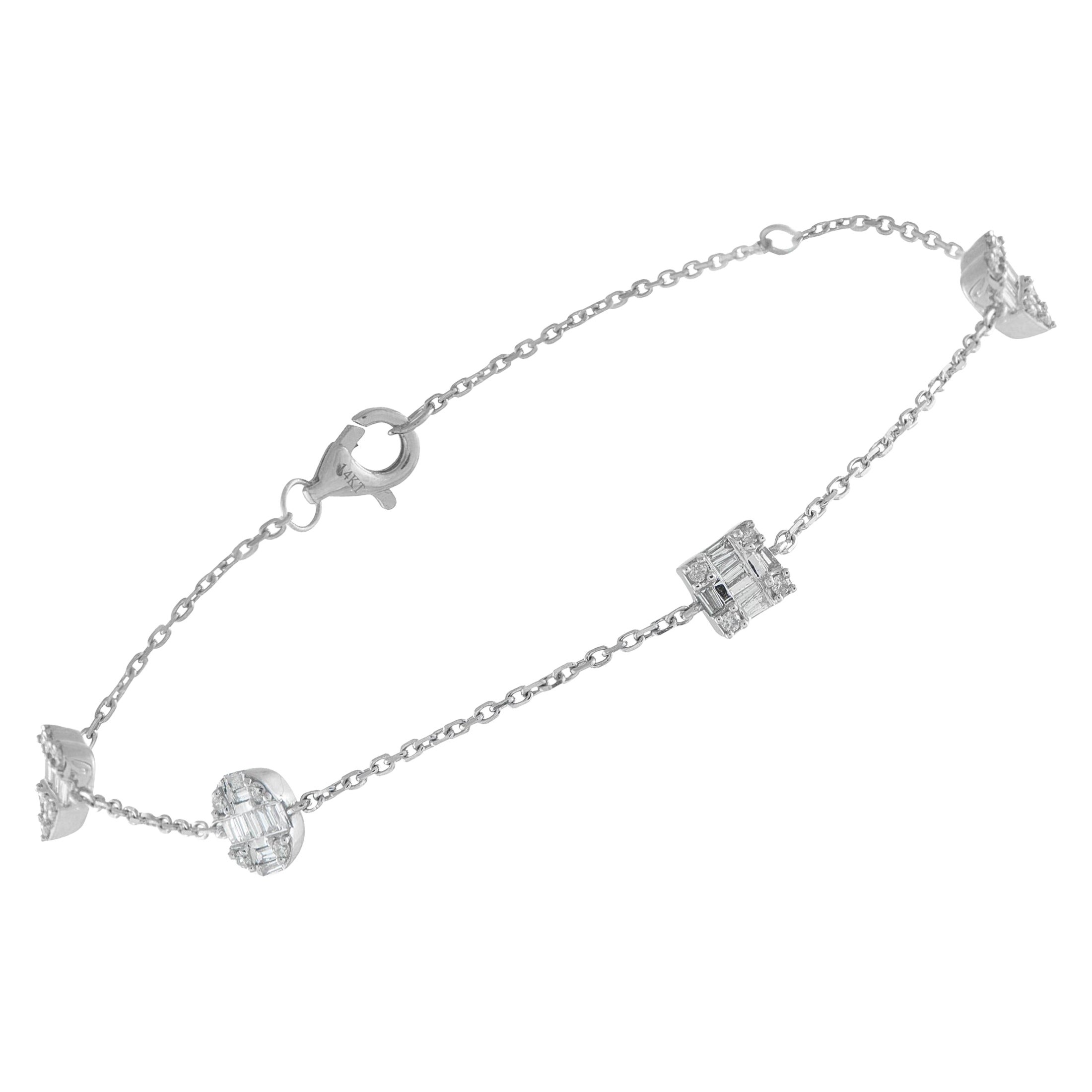 14K White Gold 0.40ct Diamond Bracelet BR10377-W